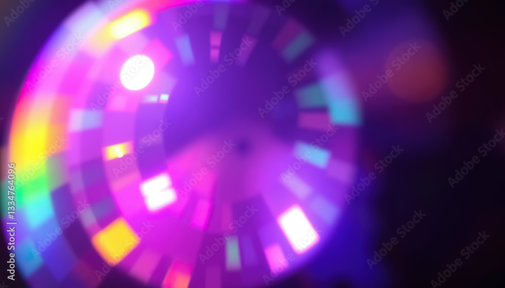 Aufkleber Abstract of multicolored glowing circular pattern soft focus and radiant light