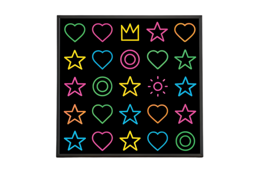 Neon shapes pattern background