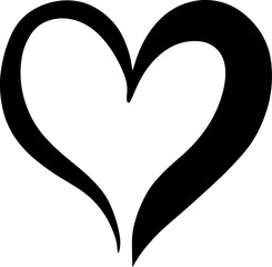 Heart simple minimalist doodle sketch hand drawing element