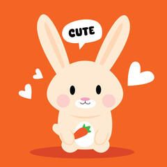 Easter greeting background with cute bunny vector illustration pattern