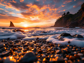 sunset on the beach