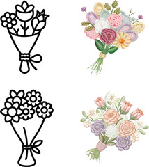 Create a beautifully flower design illustration art.