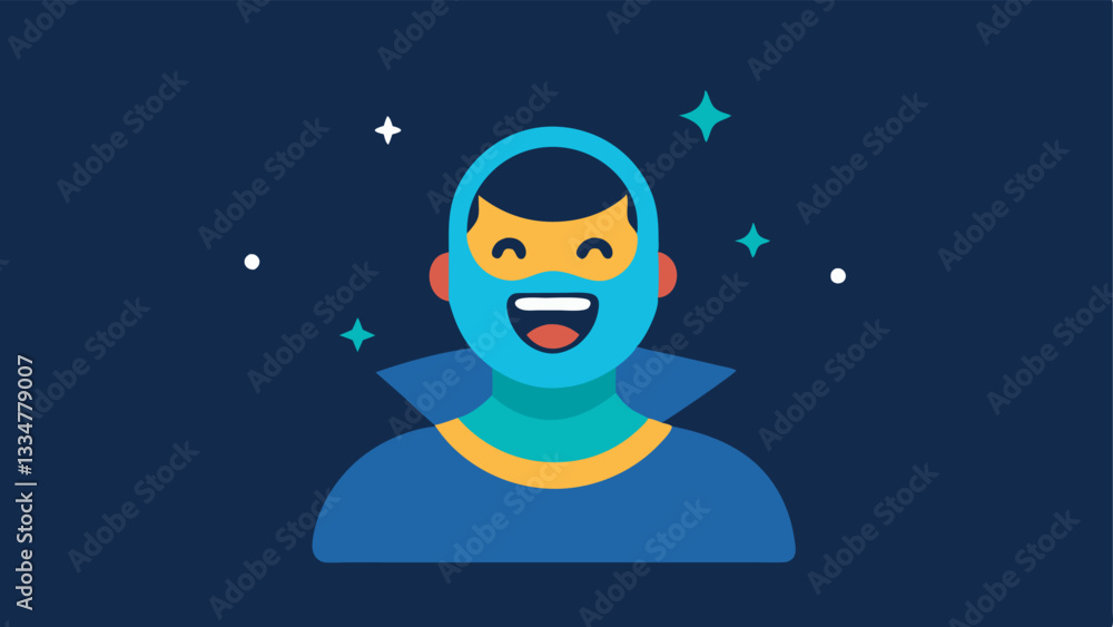 Poster refreshing results a face glowing with happiness and satisfaction after using the mask with small sp