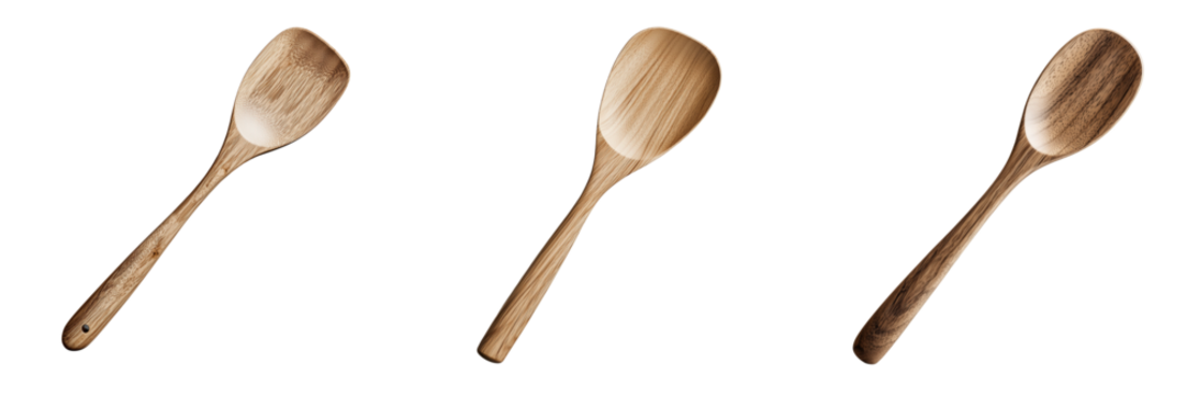 Wooden spoon set minimalist kitchen essentials close-up photography