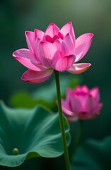 Obraz premium Vesak/Wesak day. Malaysian image of lotus flowers. A calm and beautiful composition. Peacefulness in life
