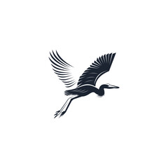 Blue heron Logo isolated on white background. Design blue heron for logo, Simple and clean flat design of the blue heron logo template. Suitable for your design need, logo, illustration, animation.