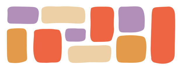 hand drawn rectangle text box doodle colorful set. abstract geometric frame. empty kids simple textbox template collection.