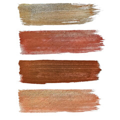 hand drawn brush, set brush stroke glitter paint, brush stroke brown, gold, copper, bronze, brush, paints