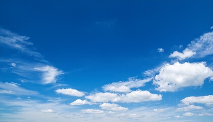 Blue summer sky with few sparse clouds, idyllic cloudscape with copy space- 55783