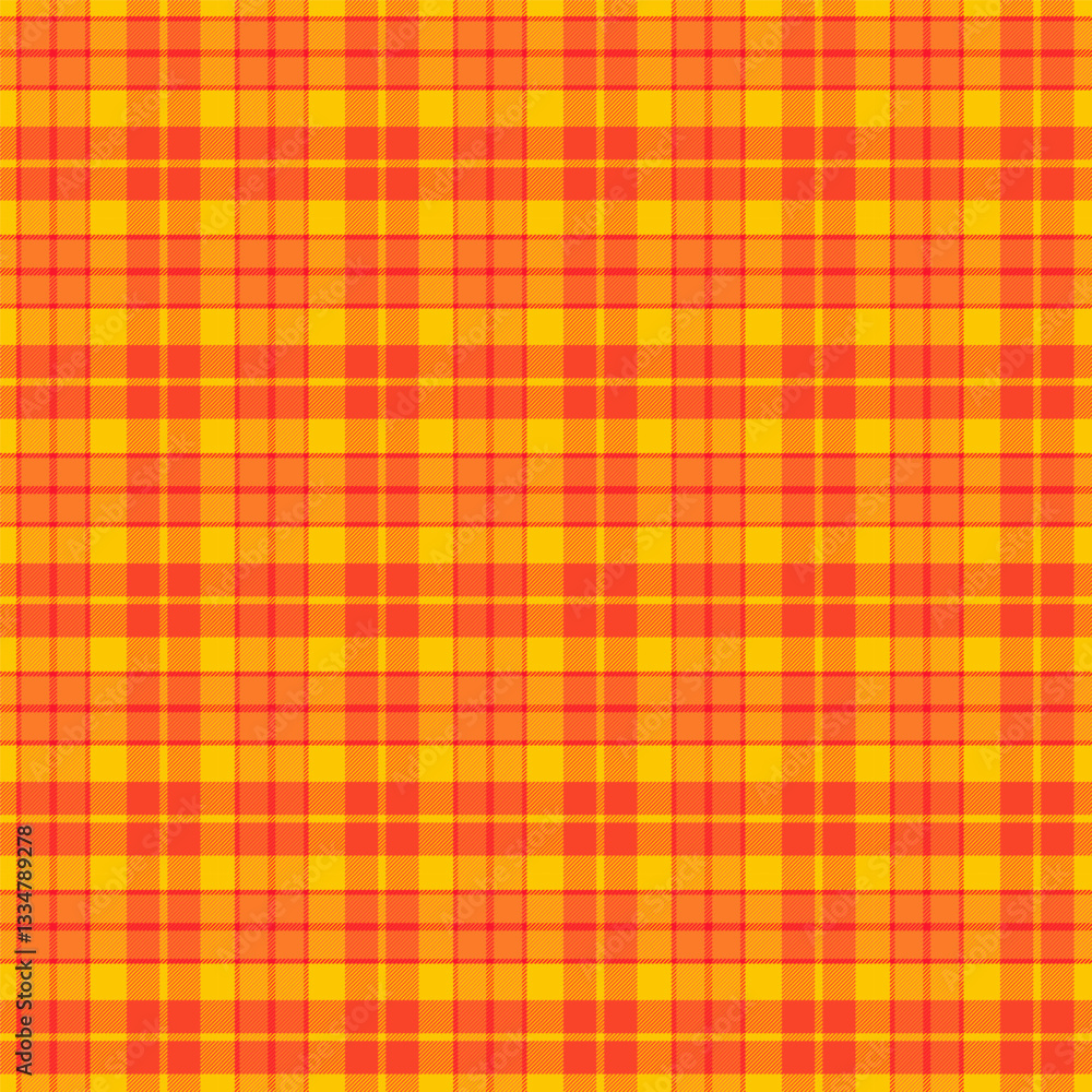 Canvas Prints colorful plaid repeat pattern.checkered tartan seamless pattern in orange and yellow.geometric graph