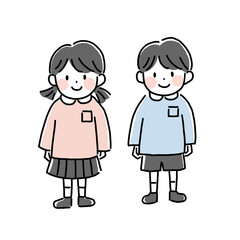 園児のイラスト　スモック