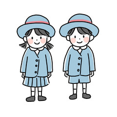 園児のイラスト　制服
