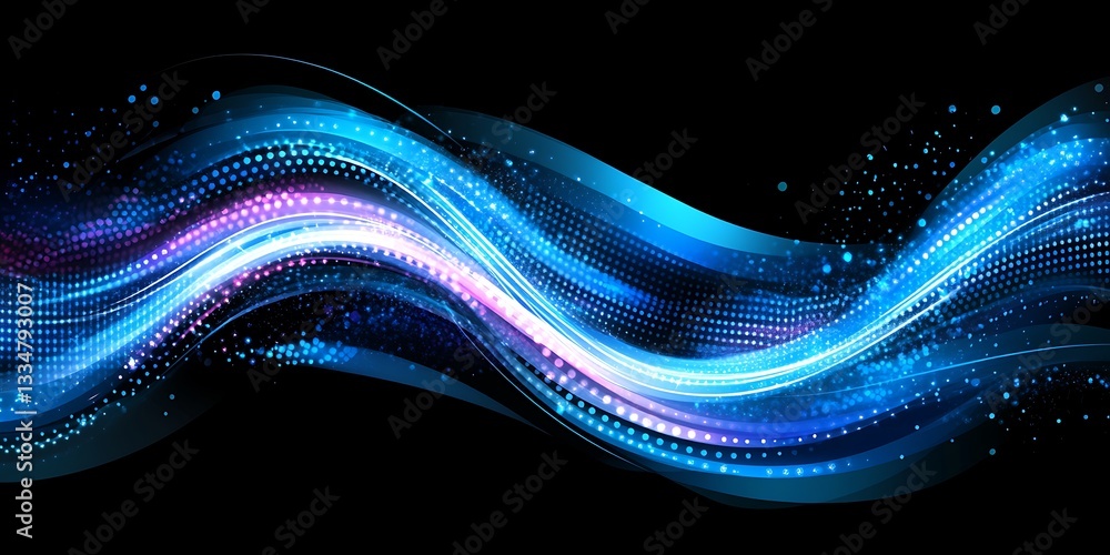 Poster illuminated light streaks creating an abstract swirling galaxy design effect
