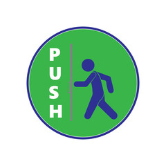 Push To open Door sticker Vector illustration 01
