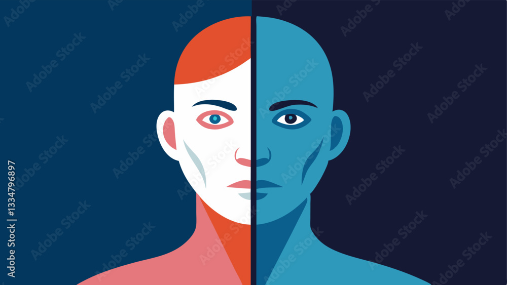 Poster radiant glow a portrait of a face with one half showing rough skin and the other half glowing with s