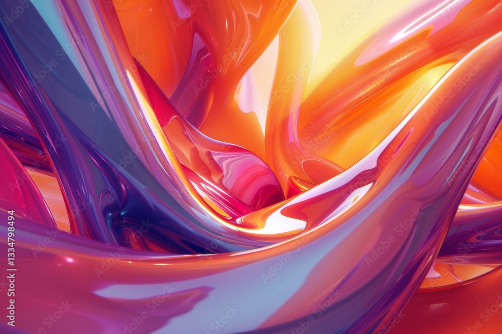 Aufkleber vibrant abstract vision with extremely highly detailed minimalistic background and clean lines featu