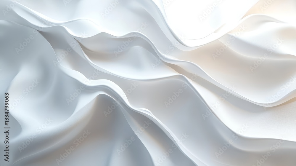 Aufkleber gentle waves of white flowing fabric create an abstract background with soft curves and elegant text