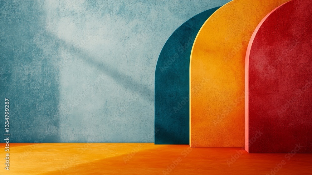Poster vibrant and eyecatching color palette smooth gradient background with soft textures abstract art cov