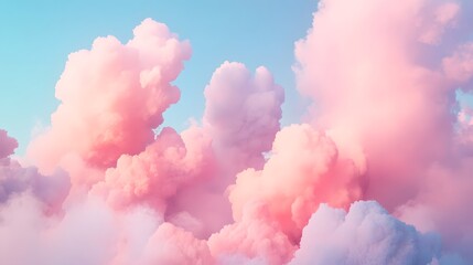Fototapeta premium Whimsical pastel clouds in a dreamlike ethereal scene