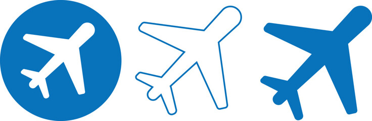 Airplane icon vector and Flight transport symbol