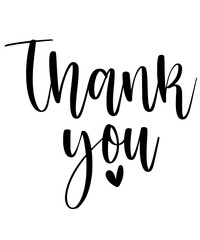 Thank you typography design on plain white transparent isolated background for card, shirt, hoodie, sweatshirt, apparel, tag, mug, icon, poster or badge
