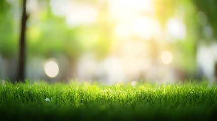 Obraz premium Serene Green Meadow at Sunrise