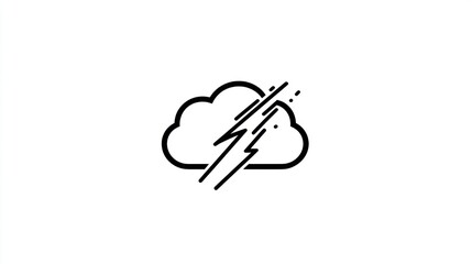 Cloud with Lightning, abstract graphic design