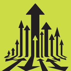 Arrows pointing upwards representing growth and progress