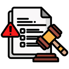 Regulatory Alerts icon in Flat Color Style With Outline. Simple Vector Design. Simple Vector Flat Icon