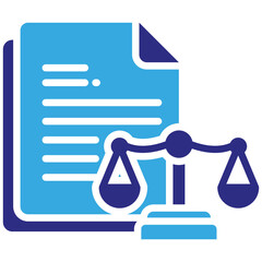 Law icon in Glyph Dual Color Style. Simple Vector Design. Simple Vector Glyph Icon