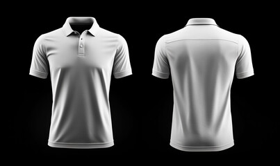 White Polo Shirt Mockup, Front and Back Views