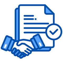 Agreement icon in Blue Color Style. Simple Vector Design. Simple Vector Flat Icon