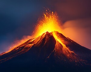 Volcanic Eruption at Night (1)