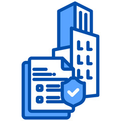 Corporate Policy icon in Blue Color Style. Simple Vector Design. Simple Vector Flat Icon