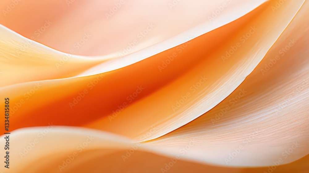 Poster abstract peach and orange layered shapes: soft flowing texture background