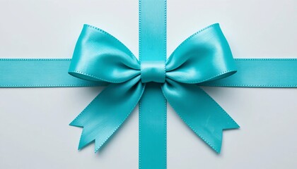 Blue ribbon bow, Blue ribbon bow on white background, perfect for gifts, celebrations, and special occasions like Christmas, birthdays, and anniversaries