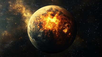 Young Earth Planet Formation Concept - Educational Scientific Illustration
