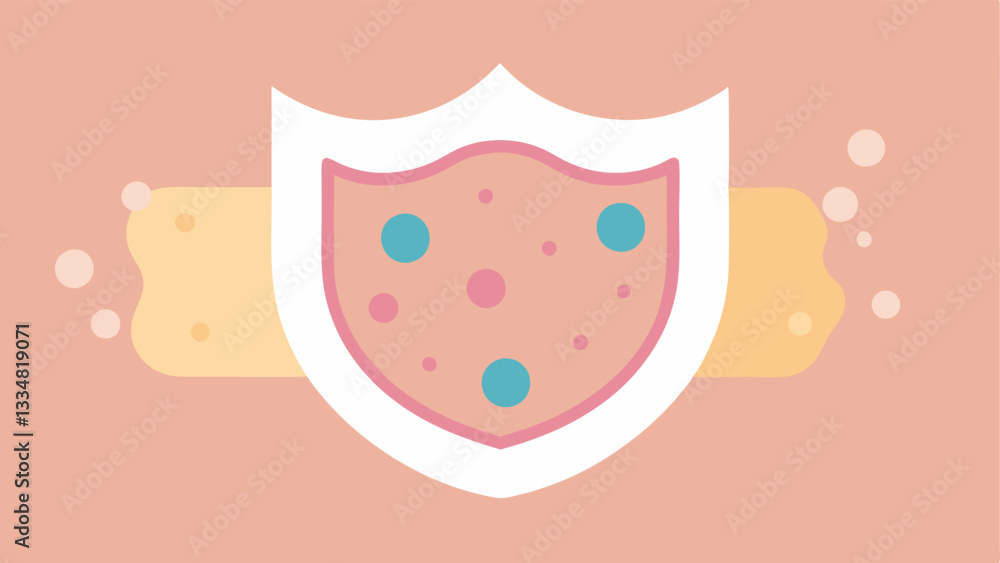 Poster protective shield an illustration of a skin surface with a protective shield overlay representing ex
