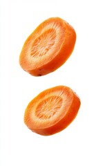 Fresh Carrot Slices in Flight