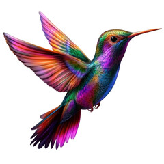 Fototapeta premium Colorful hummingbird on a white