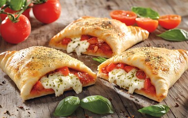 Delicious Homemade Calzones with Mozzarella and Tomatoes