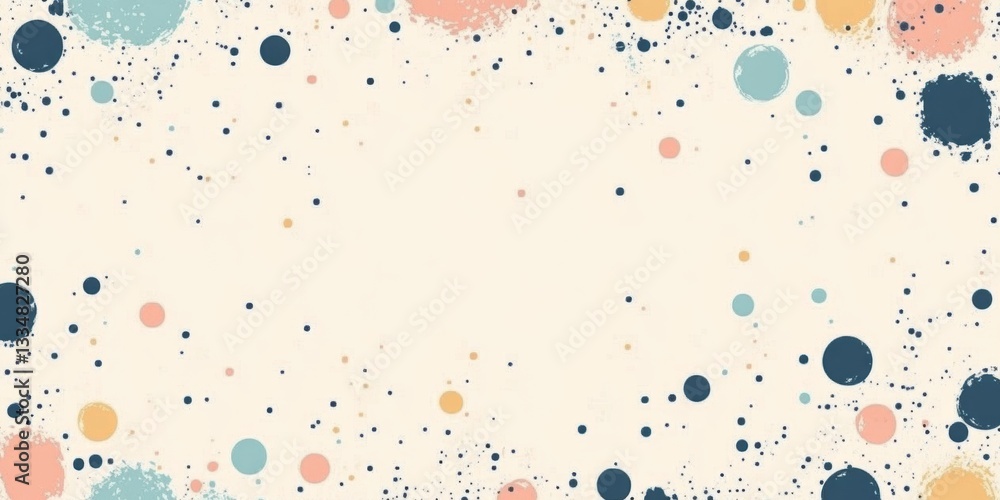 Poster abstract background with various sized dots and colorful circles