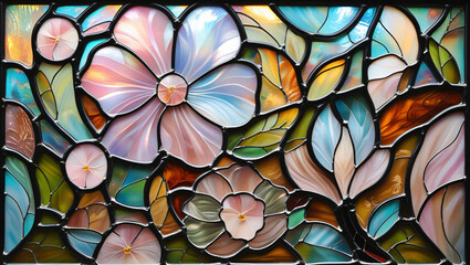 colorful tile background glass window
