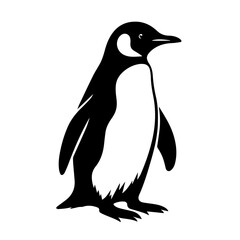 penguin silhouette, penguin silhouette on a white background