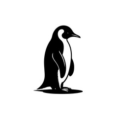 penguin silhouette, penguin silhouette on a white background