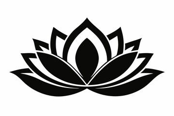 lotus icon line art silhouette vector illustration
