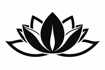 lotus icon line art silhouette vector illustration