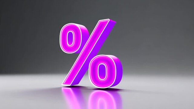 Iridescent Percent Sign - Discounts and Savings - Marketing Media