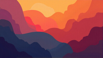 sunset in mountains