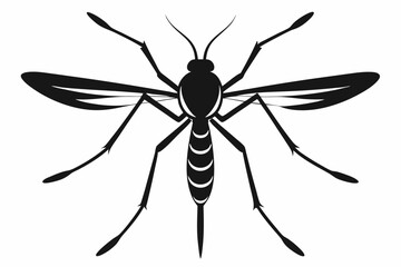 mosquito icon line art silhouette vector illustration